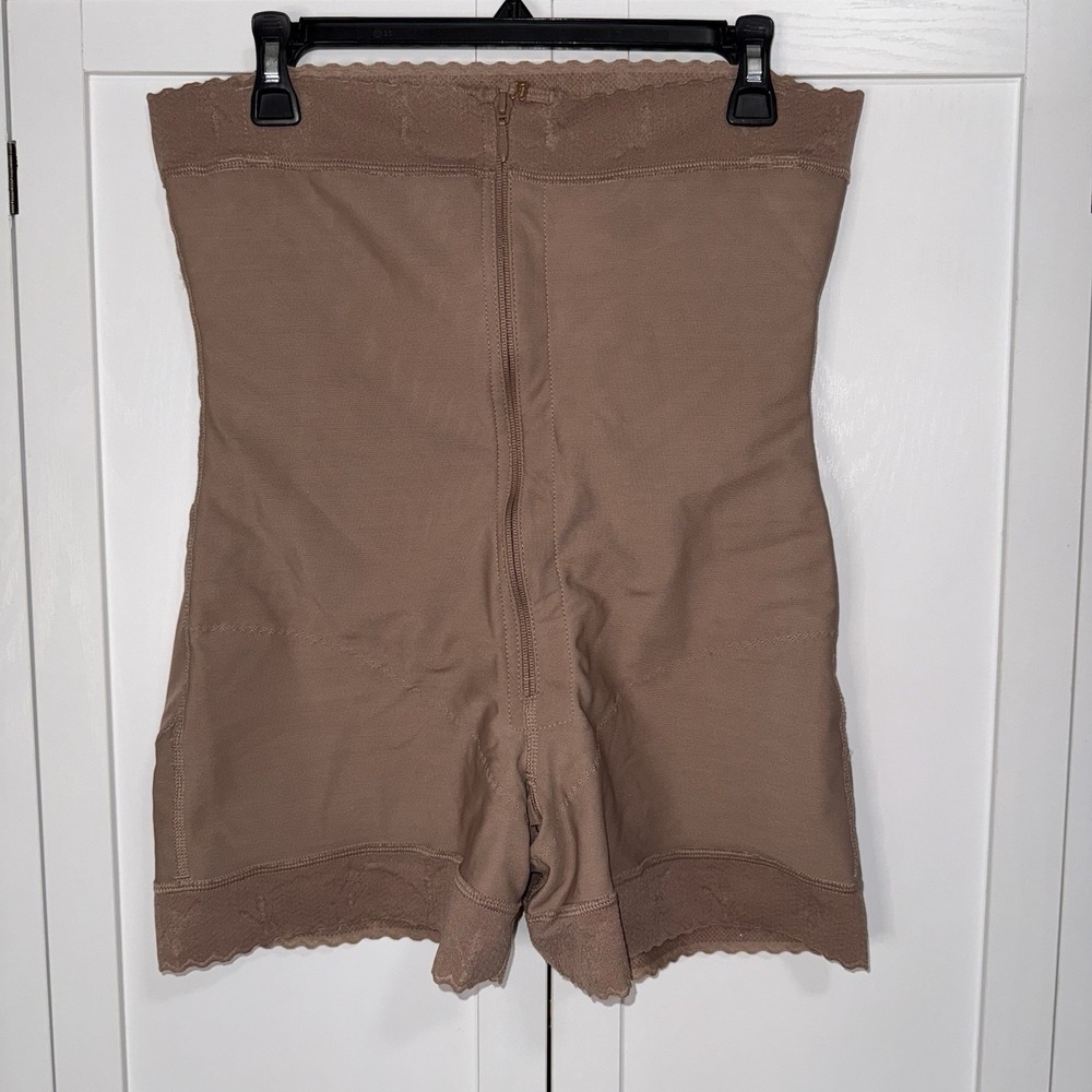 Meli'Belt Body Shaper Shorts 5XL Nude Zip Front Compression Shapewear Butt Lift